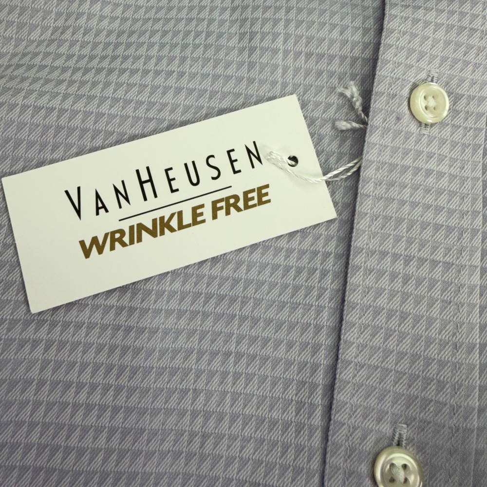 Van Heusen Dress Shirt Mens 16 32 33 Large Light Purple Broadcloth Wrinkle Free - Picture 3 of 14